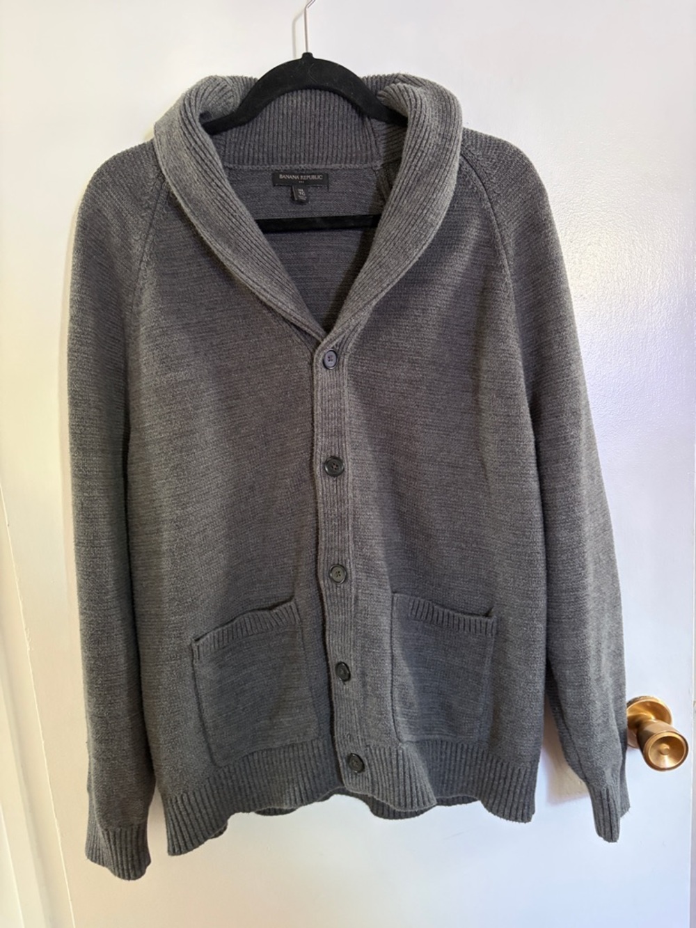Banana Republic grey shawl collar cardigan size XL